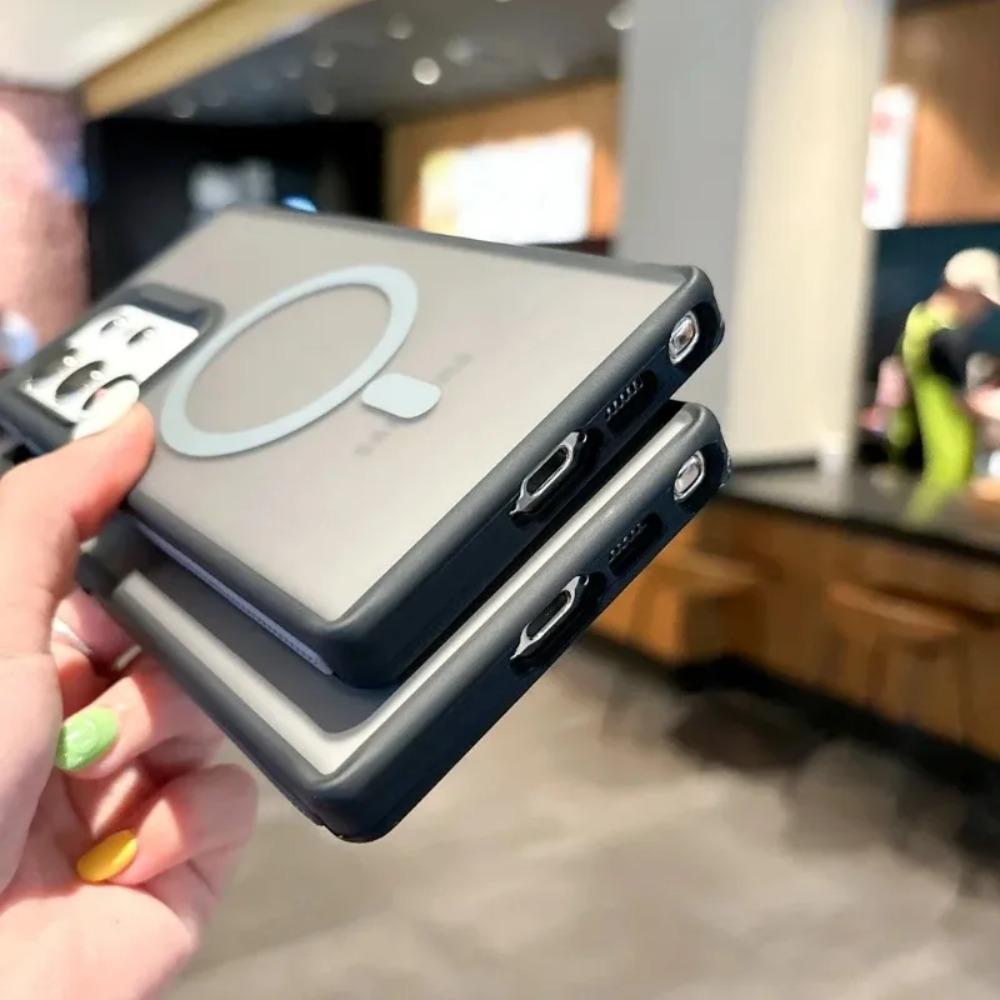 Двухцветный матовый чехол с магнитной беспроводной зарядкой для Samsung S25 S24 Ultra S23 Plus S22, противоскользящий матовый, для чехла Magsafe