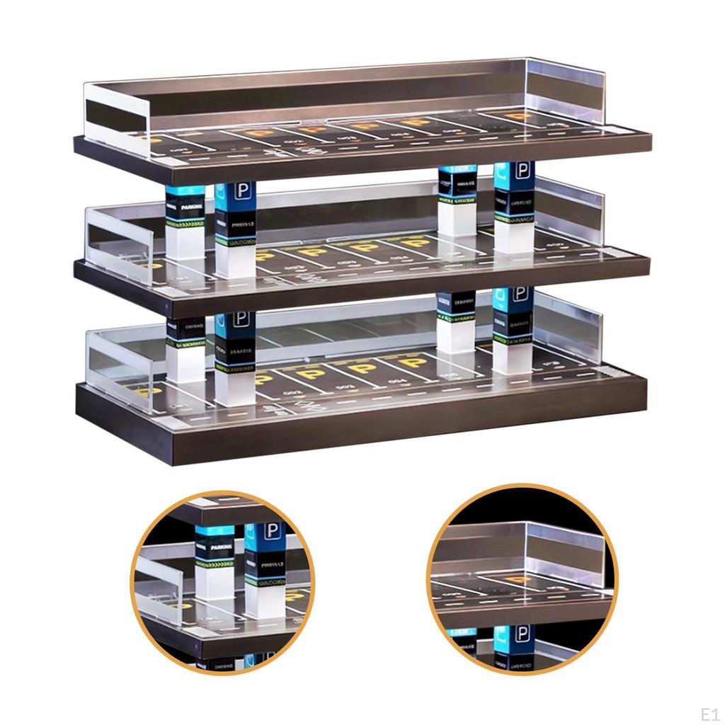 1/64 Diorama Car Display Case Diecast Garage Mini Model Cars Storage Box Container Alloy