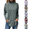 Tee Shirts For Women Fall Casual Long Sleeve Shirts Sweatshirt Vintage Printed High Neck Top Pullover