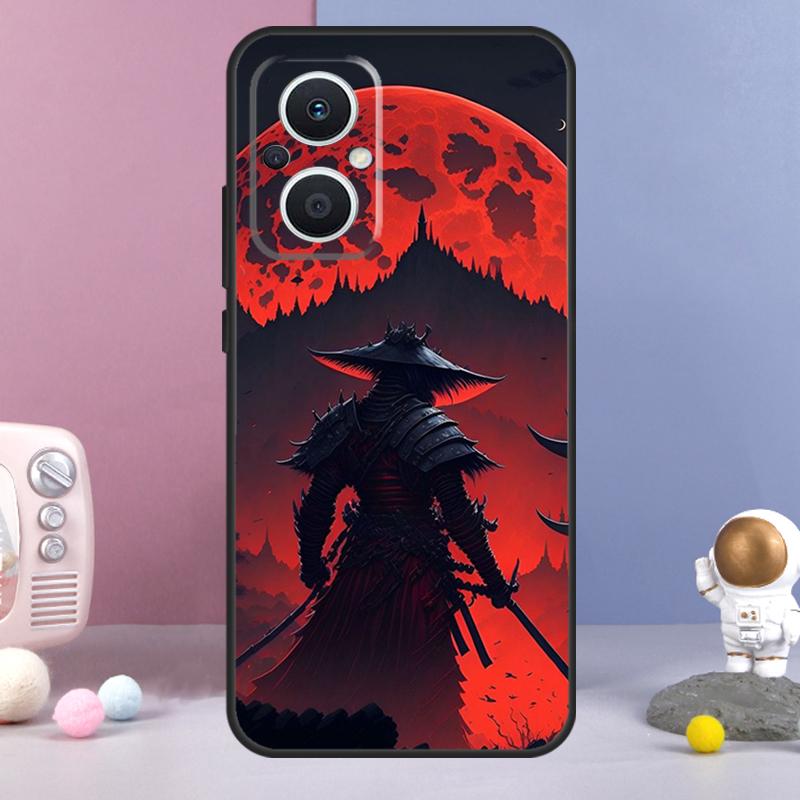 Япония Ниндзя Самурай Красное Солнце Чехол Для OPPO Reno 11 F 12F 13F 14F 10 12 13 14 Pro 7 8 Lite OPPO Find X9 X6 X5 X8 Pro Чехол