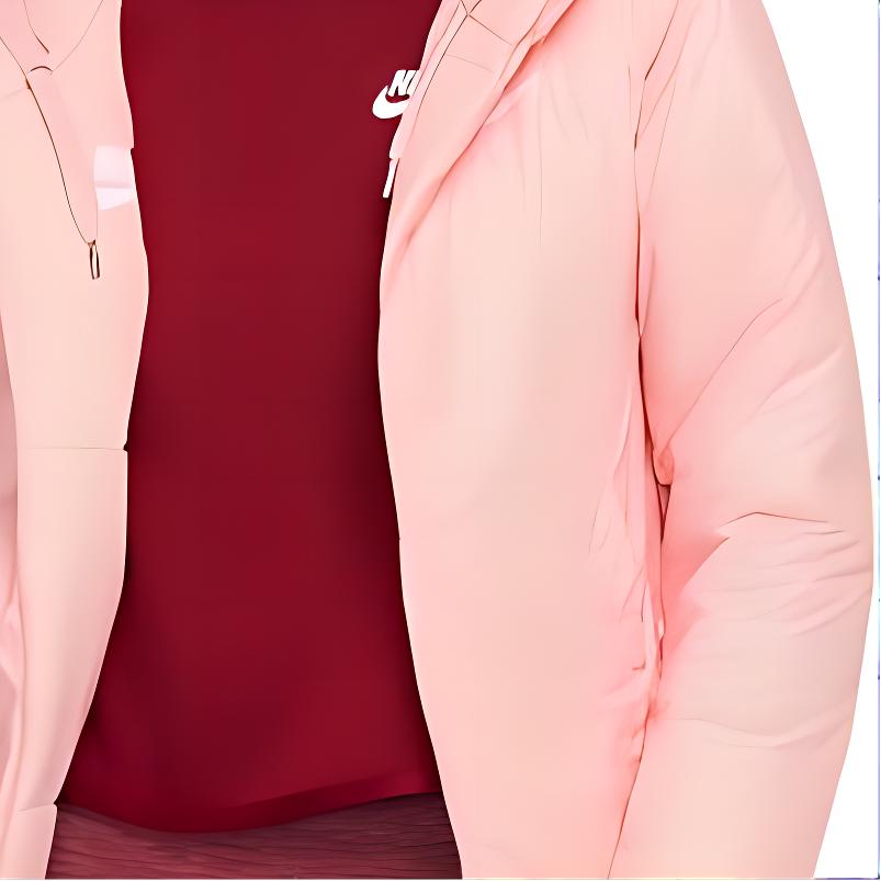 Nike Solid Color Logo Print Reversible Hooded Cotton Jacket Women Jacket Pink CD9044-646