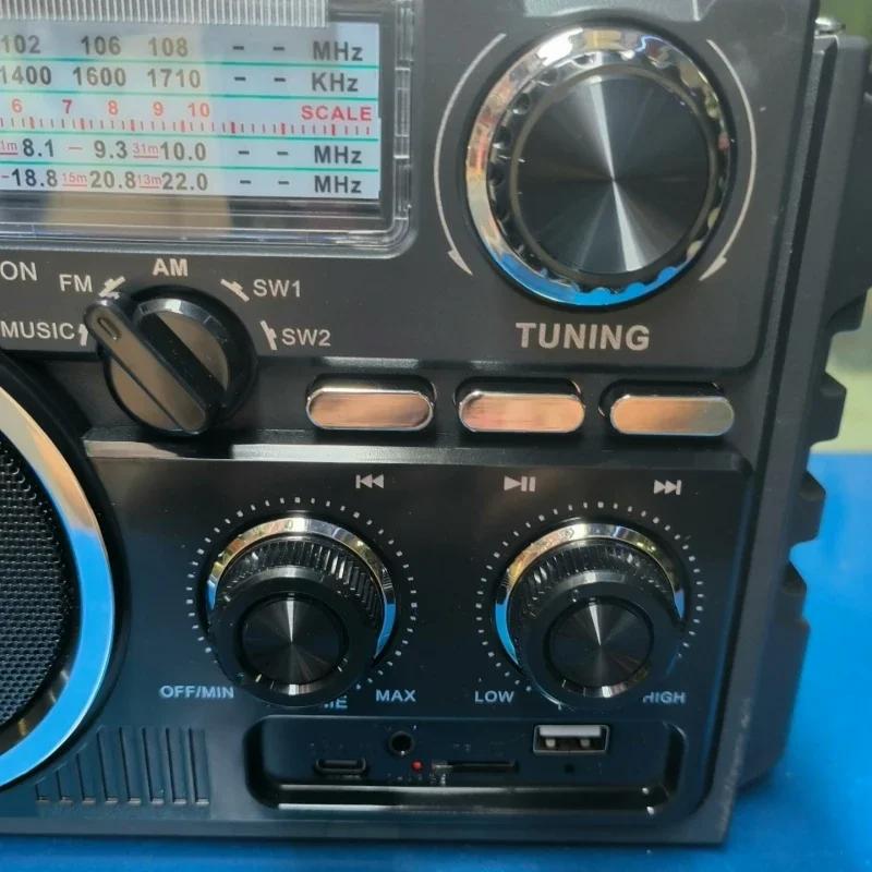 Новое 4-диапазонное радио AM/FM/SW1-2, перезаряжаемый уличный беспроводной Bluetooth-динамик с двойной солнечной панелью Caixa De Som