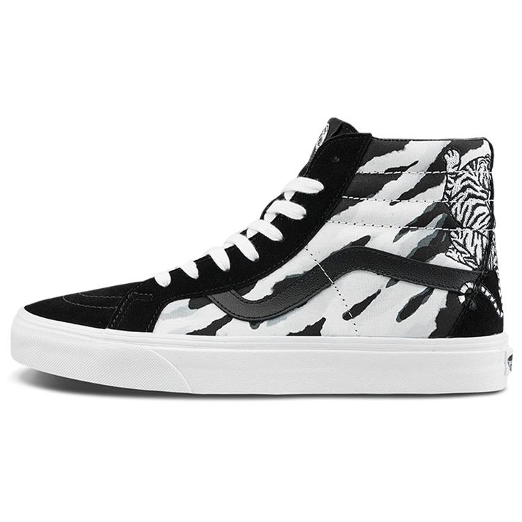 Vans Sk8 Reissue Tiger Embroidery Tiger Stripe High Top Skate Shoes Unisex Sneakers Multicolor VN0A2XSBWHT