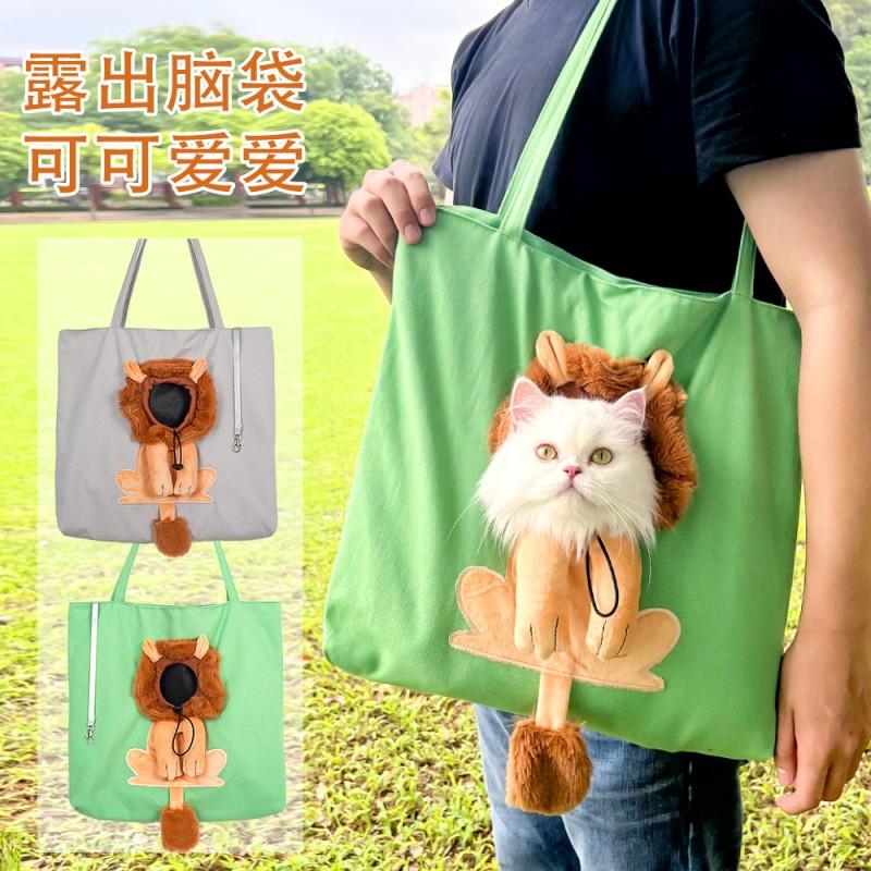 Pet Carrier Bag Small Dogs Cats Shoulder Portable Travel Handbag With Cartoon Animal Print