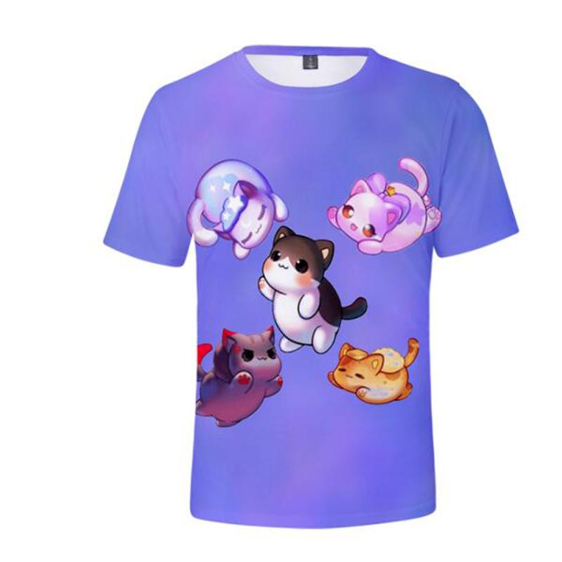 Футболки Аниме Aphmau Merch 3D Print Streetwear Мальчики Девочки Милые Повседневные Модные Большие Футболки Harajuku Kids Футболки Топы Одежда