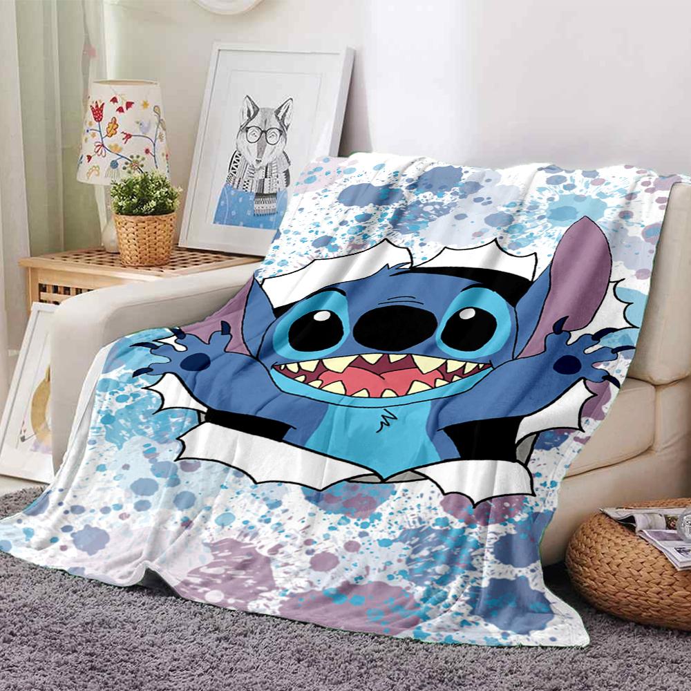 Stitch Through Wall Blanket Soft Throw Blanket For Home Bedroom Bed Sofa Travel Office Solid Christmas Blanket