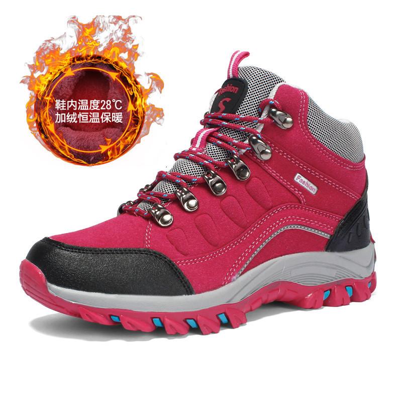 Autumn fashion hiking shoes sports velvet thermal men's shoes travel shoes couple outdoor casual shoes