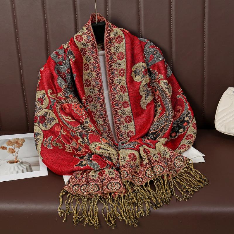Hot-selling Popular Cashew Nut Pattern Fringed Scarf Female Xiyin Versatile Good-looking Shawl Female