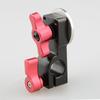 CAMVATE 15mm Single Rod Clamp with Rosette Mount, Rosette Adapter, Camera Accessory, Connects To 15mm Rod Systems (Red Wing Nut)