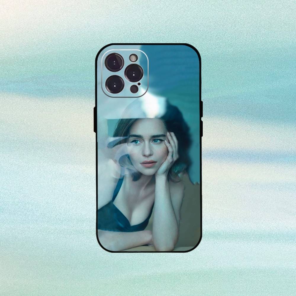 Чехол для телефона актрисы E-Emilia C-Clarke Для iPhone17,16,15,14,13,12Plus,Pro Max,XS,5G Мягкий Силиконовый Черный Чехол
