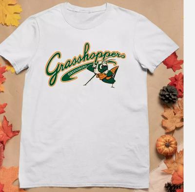 Футболка Greensboro Grasshoppers Белая футболка Все размеры S-4XL