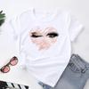 (Asian Size) Women Print Tee Top Fashion Eye Lashes Style Cute Trend 90s T Shirt Woman Female Clothing Short Sleeve Graphic T-shirts