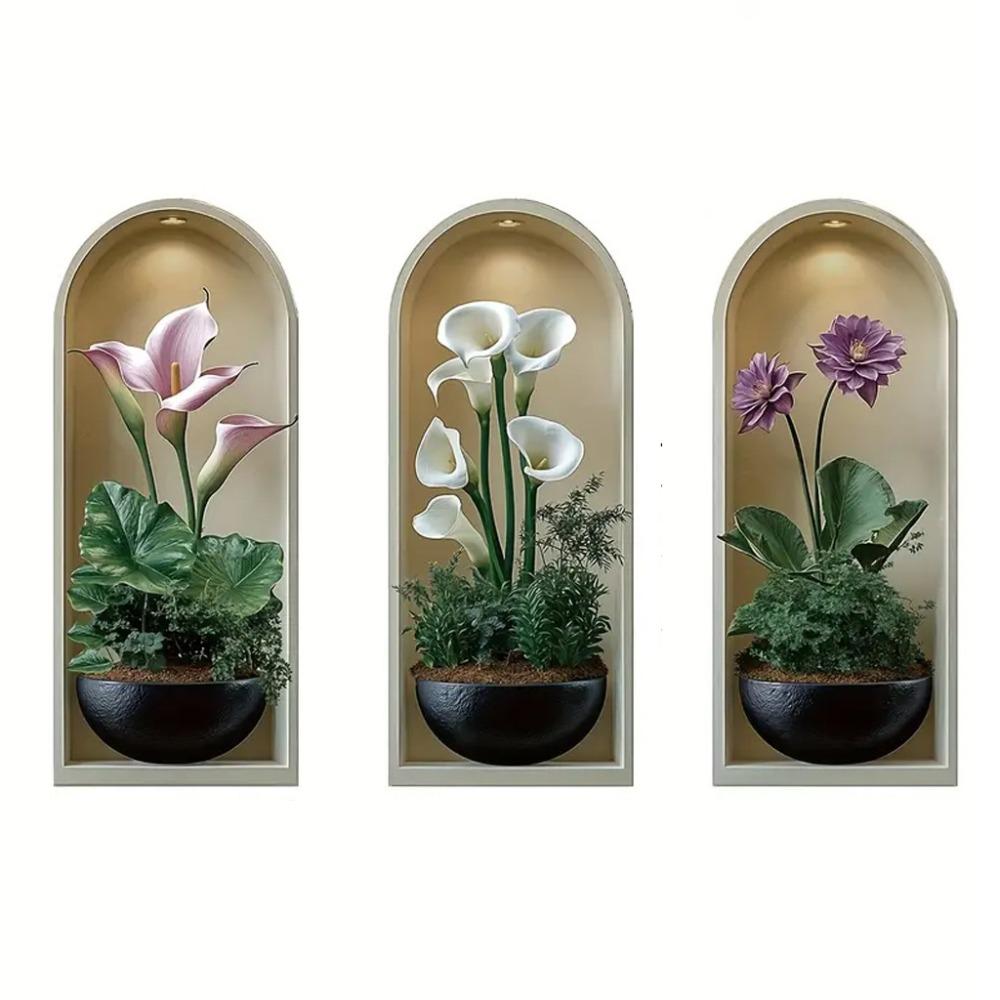 Removable Plant Wall Stickers Self Adhesive Arch Wall Stickers for 3PCS Home Decor