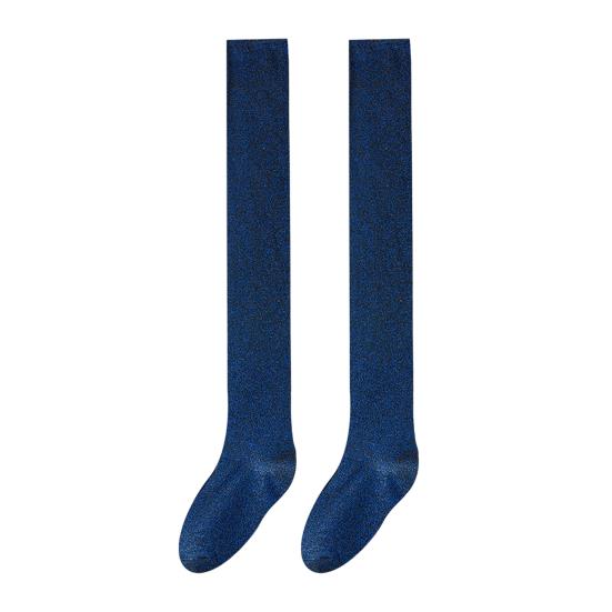 1 пара чулок выше колена, однотонные блестящие носки, дышащие, удобные, эластичные, однотонные зимние носки