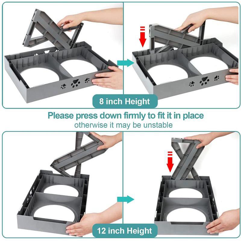 Adjustable Dog Bowl With Stand Double Pet Bowl For Dog Cat Feeder Non-slip Stainless Steel Cat Food Water Bowls Dogs Accessories