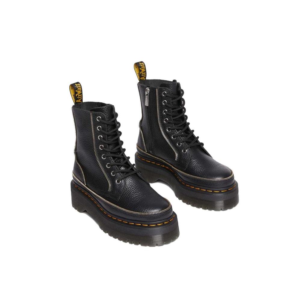 Dr. Martens Jadon Leather 8 Eyelet Thick Sole Short Boots Women Boots Black 30783001