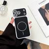 Совместимый магнитный чехол для iPhone 17 Pro Max - Apple 16 Pro Color Block Большое окно Защитный чехол