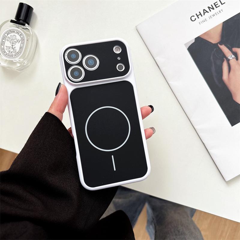 Совместимый магнитный чехол для iPhone 17 Pro Max - Apple 16 Pro Color Block Большое окно Защитный чехол