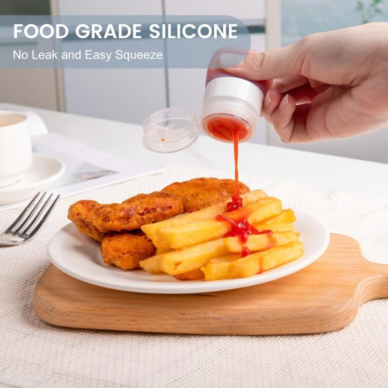 Пластиковые контейнеры для заправки салатов для ланч-боксов Герметичные и портативные бутылочки для соусов Безопасные контейнеры для хранения продуктов