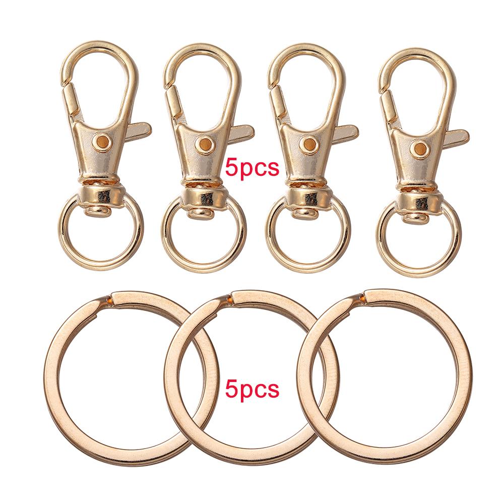 10/20 шт., набор поворотных застежек, карабины для ремешков с кольцами для брелоков, крючки для ключей для DIY, принадлежности для ожерелья, браслета, цепочки