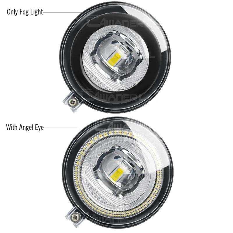 2 Pieces LED Fog Light Angel Eye DRL 9005 H10 Car Fog Daytime Running Lamp For Chrysler Town & Country 2005 2006 2007 2008 2009