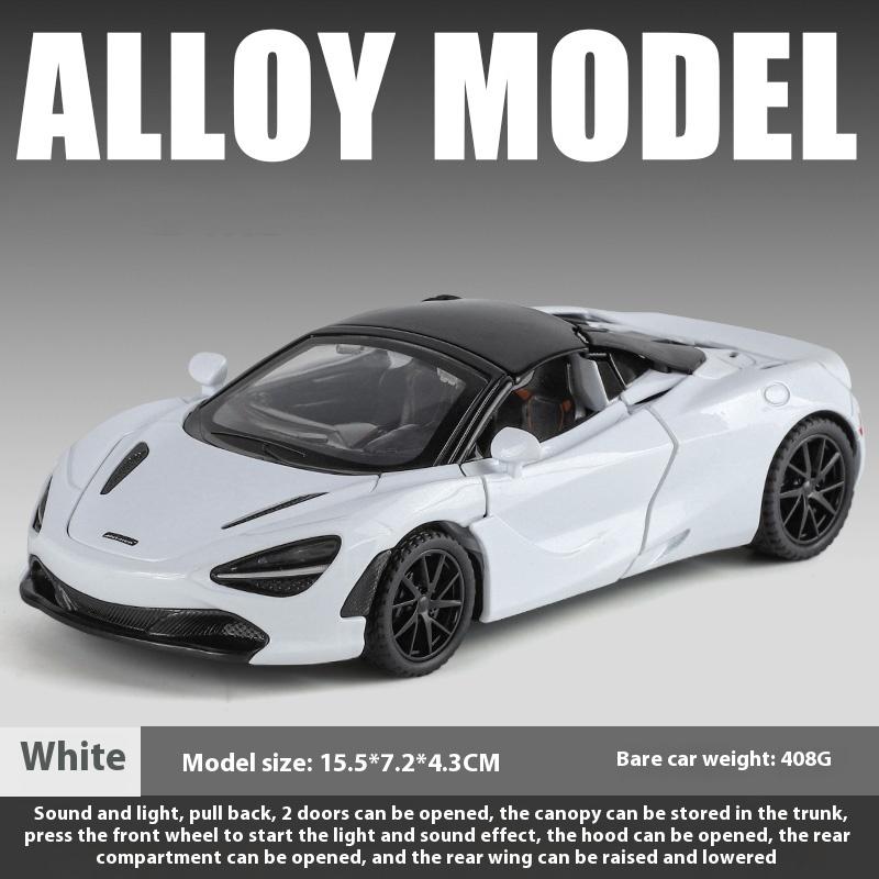 Boxed 1/32 Alloy Die-cast McLaren 720S Car Model, Children's Toy Car with Sound and Light, Desktop Decoration Ornaments for Boys Gifts