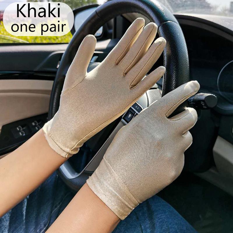 Fashion Luxury 1pair Women Summer Spandex Gloves Women Sunscreen Thin Stretch Pure Color Thin Gloves Tight Ladies Drive Gloves