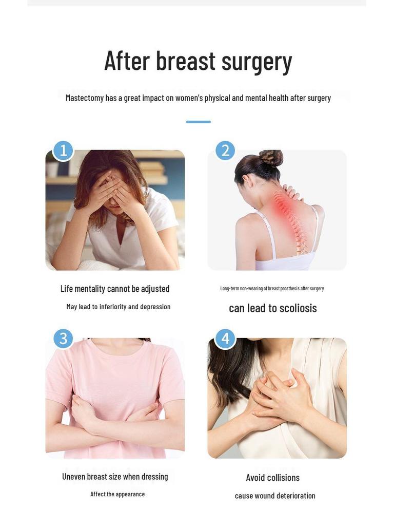 Легкий дышащий бюстгальтер для мастэктомии с протезом груди для лета