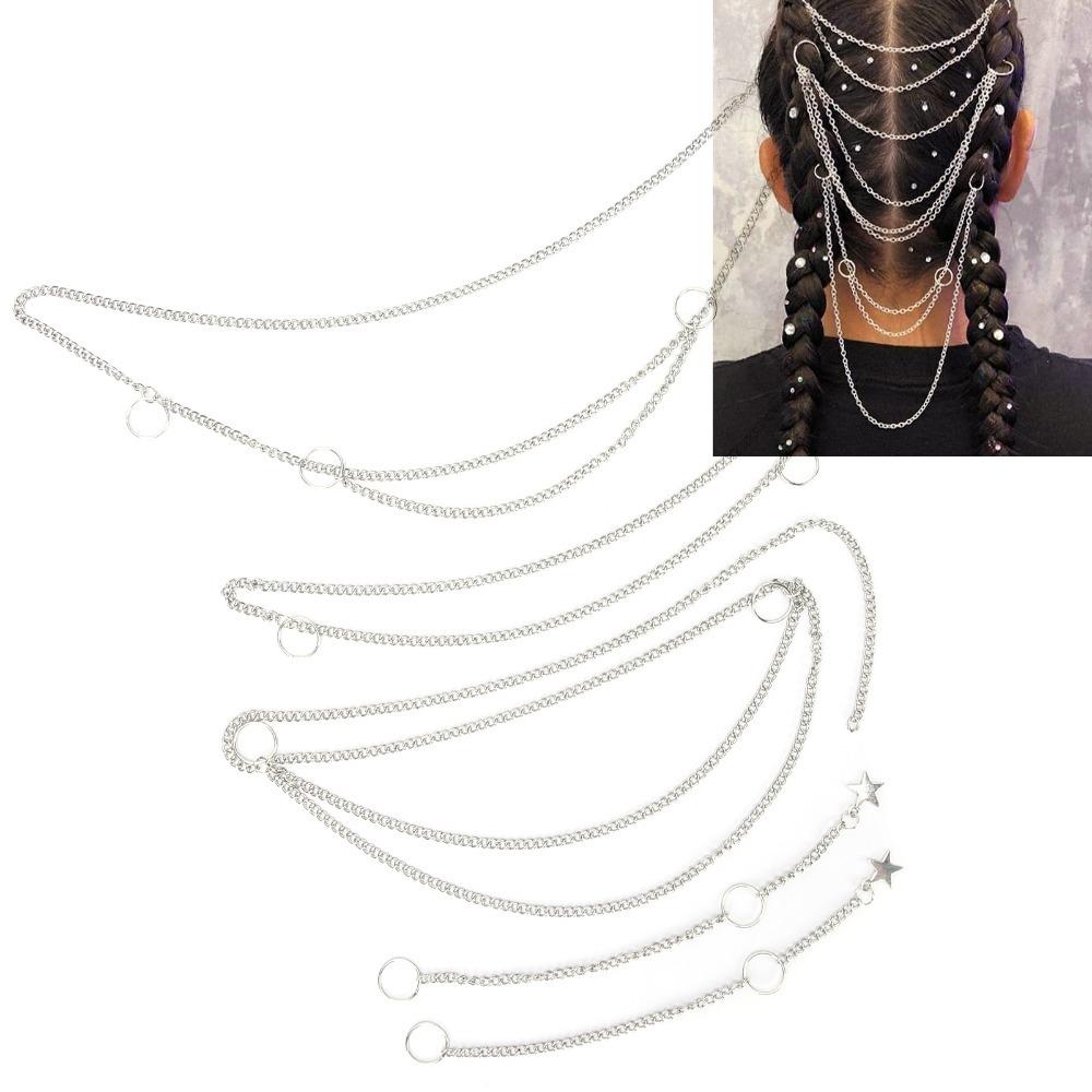 Silver Hair Braid Chain Punk Style DIY Hair Decoration Hip Hop Dreadlocks Hair Chains For Wedding