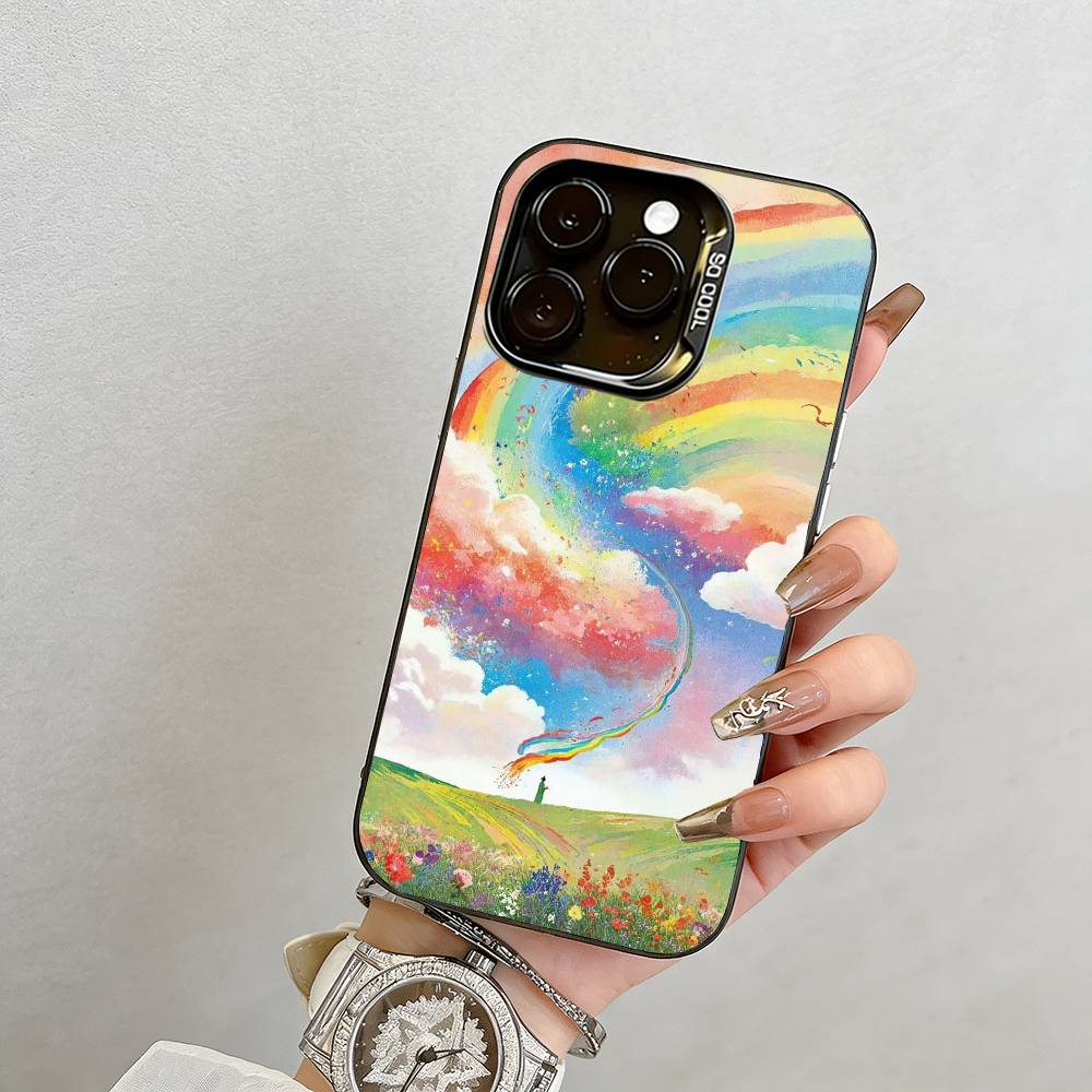 Яркий Чехол для телефона для iPhone 17,16,15,14,13,12,11 Plus,Pro Max,XS,Разноцветный Серебристый Черный Чехол