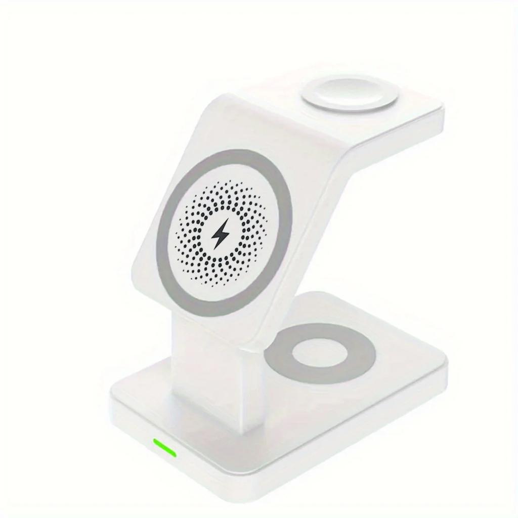 4-в-1 магнитное беспроводное зарядное устройство Magsafe для iPhone 16 15 14 13 12 часов AirPods Pro будильник быстрая зарядная станция