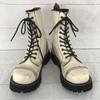 Steel Leather Engineer Boots White Steel Toe Mid Length 24.5(USED)