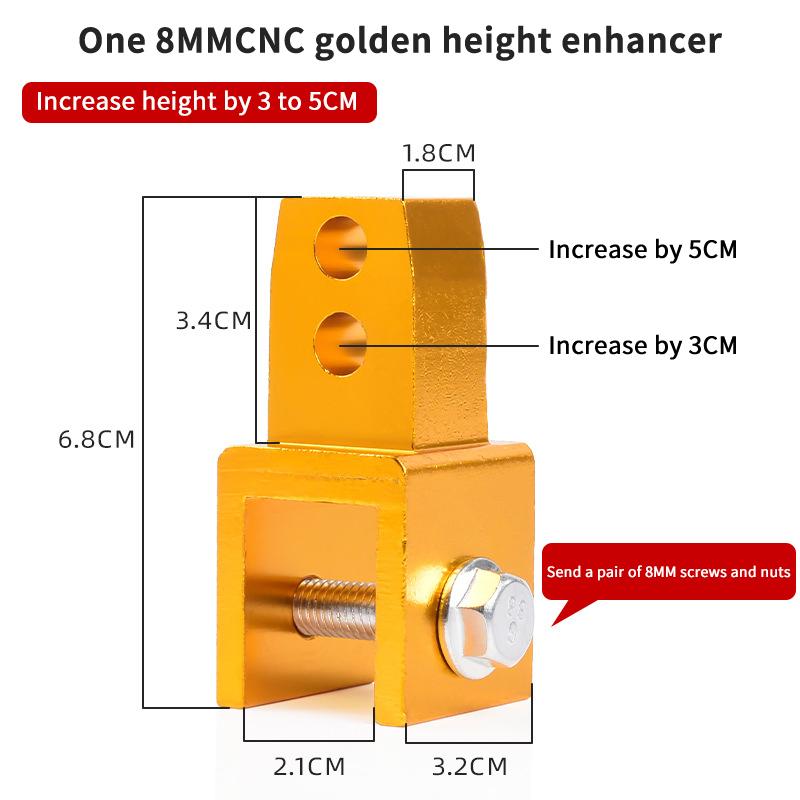 Motorcycle Rear Shock Extender 1/2Pcs Motorcycle Front Shock Riser With Screw Front Shock Riser Height Extension Absorber Metal
