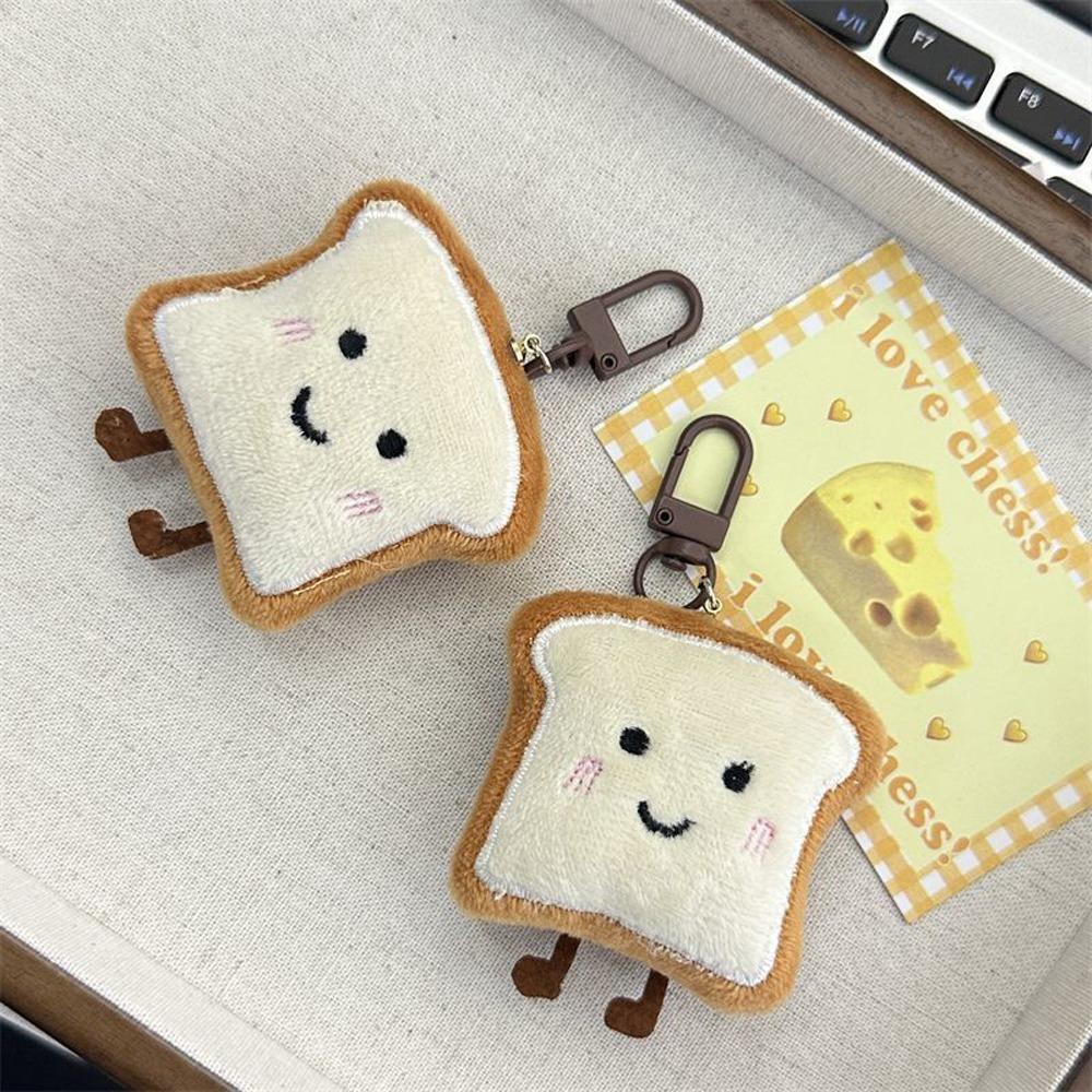 Charm Plush Bread Keychain Toast Bread Bread Keyring Plush Food Toy Cute Key Chain Children's Kids