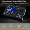 AMT-560 3 In 1 Metronome Tuner Built-in Mic W/ Pickup Cable 6.3mm/LCD Display for Guitar Chromatic Bass Violin Ukulele