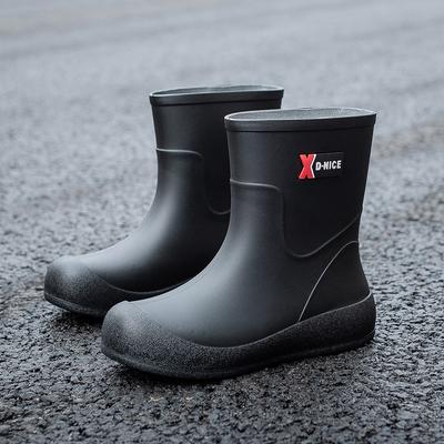Водонепроницаемая обувь дождевая обувь женская мода верхняя одежда бахилы средняя голень противоскользящая износостойкая резиновая обувь взрослая рабочая обувь