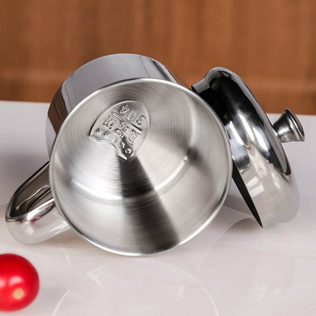 Portable Water Cup 350ml 304 Stainless Steel Rust Proof Tea Mug with Lid and Handle for Milk Juice Drink