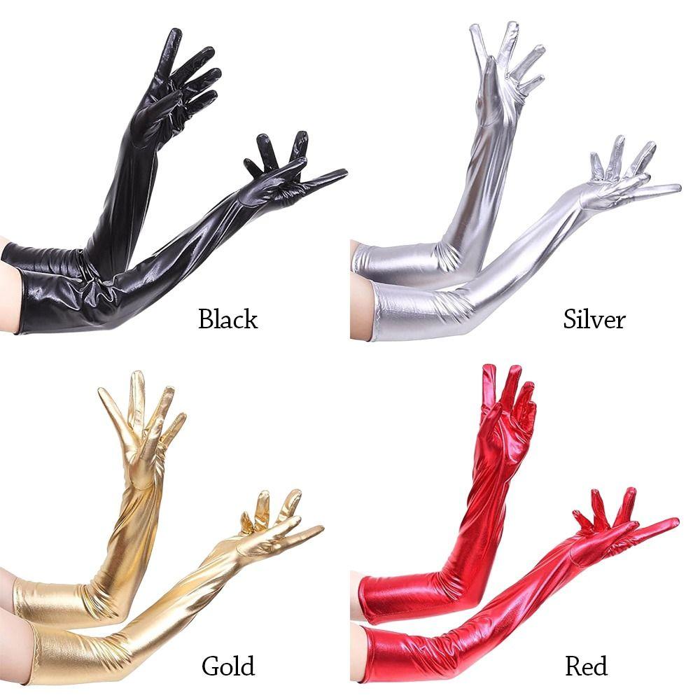 Solid Color Full Finger Mittens Long Performance Mittens Winter Warm Cosplay Gloves