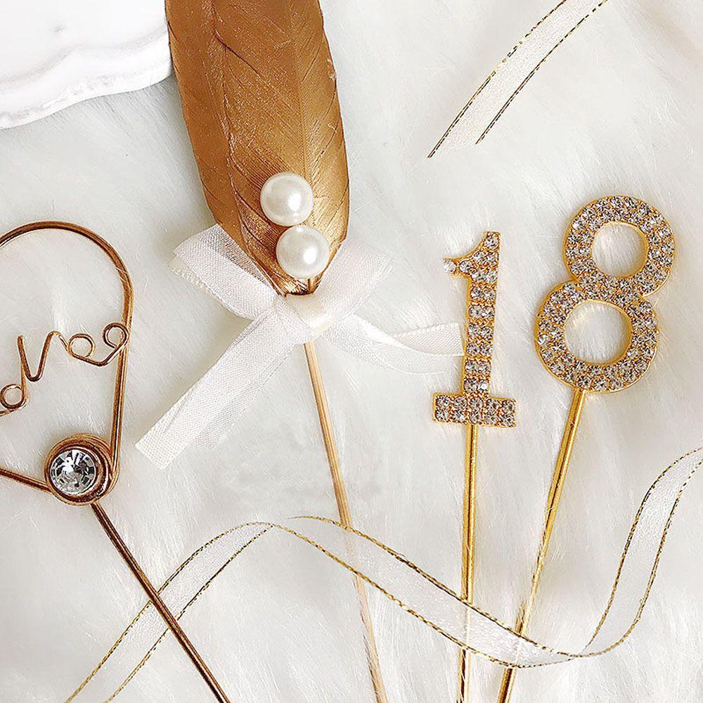 Номер"0-9" Серебряный С Днем Рождения Десерт Кекс Свадебные Принадлежности Топпер для Торта Украшение для Вечеринки