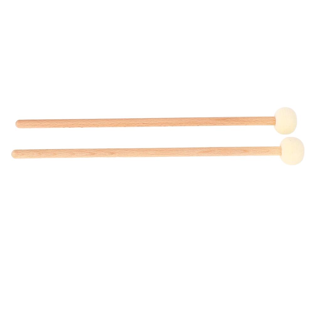 1 Pair Drum Mallet Non Slip Beech Wood Handle Wool Felt Bass Drum Mallet for Practice