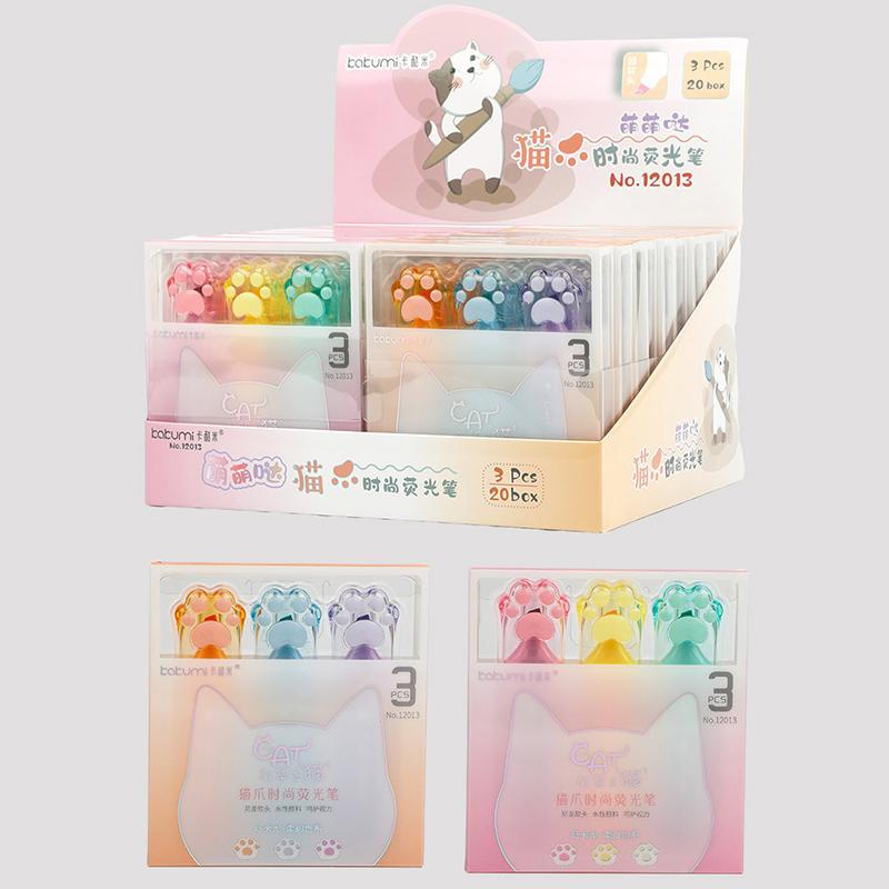 1/6 шт. Кавайные хайлайтеры пастельных тонов в виде кошачьих лапок, маркеры для рисования, граффити, флуоресцентные ручки, милые канцелярские товары, школьные принадлежности