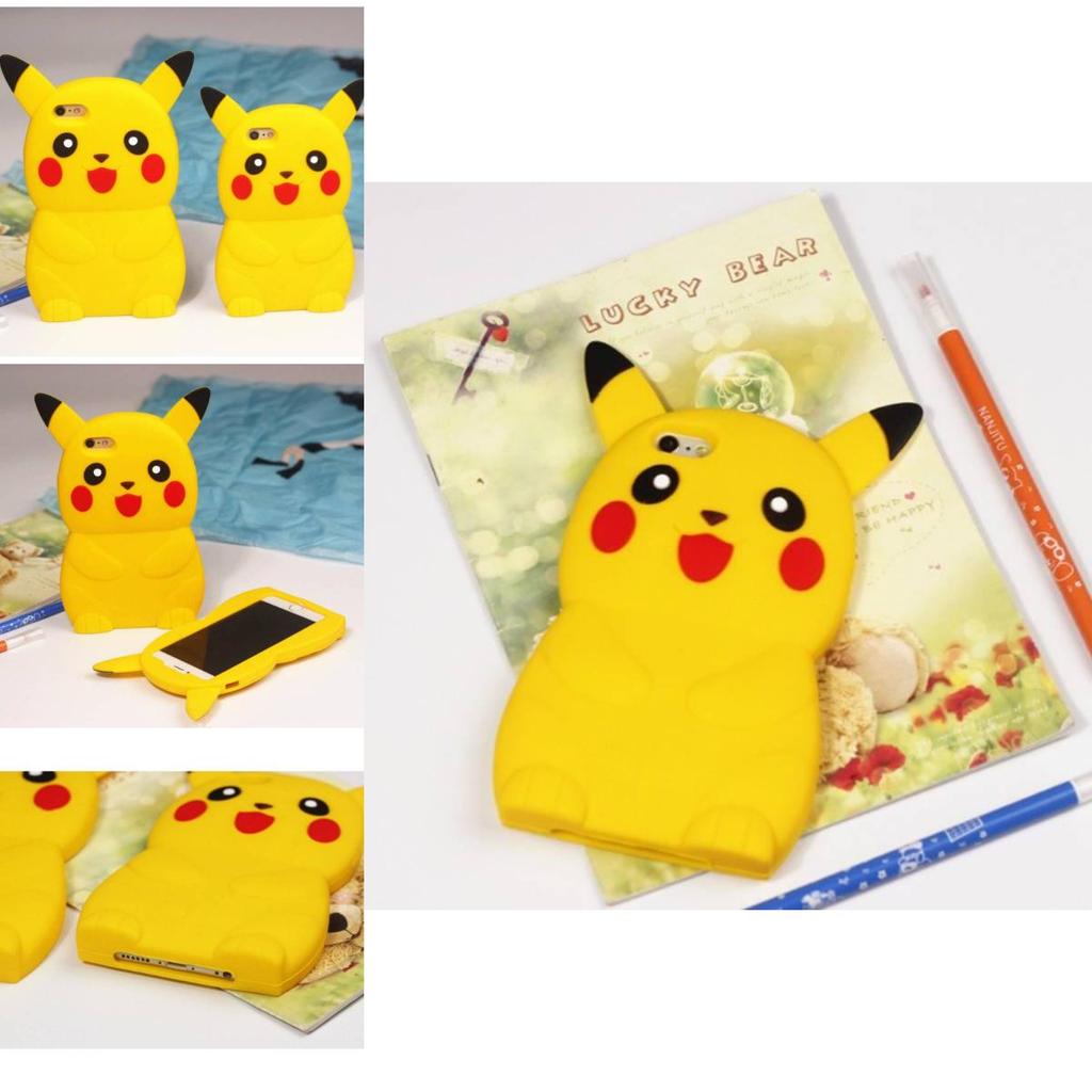 Pokmon Pikachu Silicone Phone Case With Foldable Stand For Iphone 4 And 5 Protectors