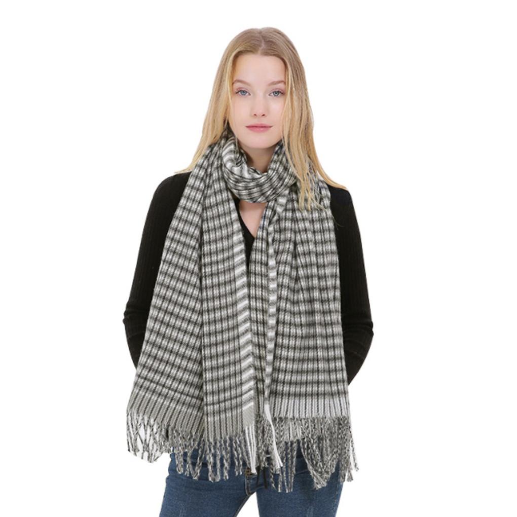 Cashmere Winter Check Muffler, Unisex Couple Scarf