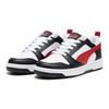 Puma Rebound V6 Lo Kids Skate Shoes Kids Sneakers Black White Red 393833-04