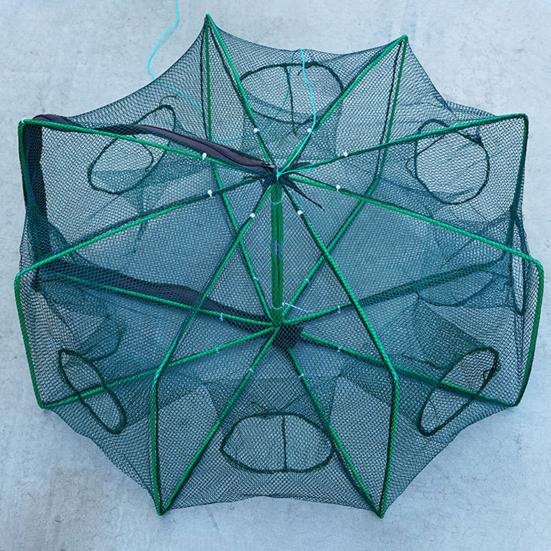 Foldable Fishing Bait Trap 6/8/10/12/16 Holes Heavy Duty Fine Mesh Portable Collapsible Shrimp Minnow Crawfish Catcher Trap Cast Trap Net Dip Cage