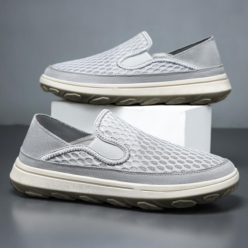 Men's Shoes Single Shoes Summer Men's Breathable Casual Mesh Shoes Soft Sole Soft Surface Lazy Shoes