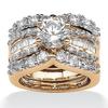 2025 Fashion Inlaid Zircon 18k Gold Three Set Ring Engagement Ring