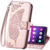 Флип-кошелек с текстурой бабочки для Samsung S26 S25 S24 S23 S22 Ultra Plus FE Женский защитный чехол-подставка с ремешком на запястье