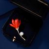 Exaggerated Atmospheric  Pearl Bouquet Corsage Personality Trendy Red Flower Brooch For Women Jewelry Gift