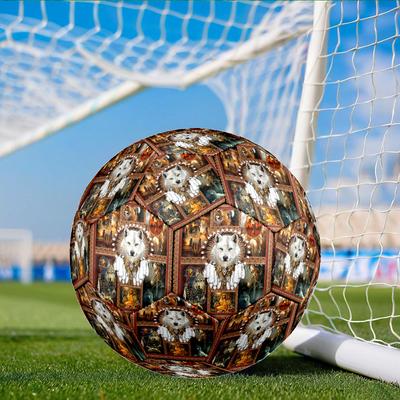 Indian Wolf Spirit Collage Size 5 Soccer Balls, Anti-Slip, Protective Football, Outdoor Sport, Practice Games, Birthdays Gift Suitable for Fan